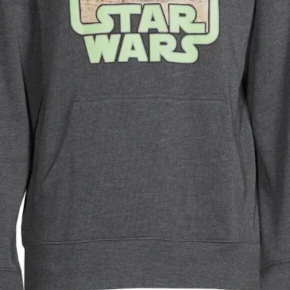 Star Wars The Mandalorian Grogu Baby Yoda Hoodie Men’s XL Gray Color Spring Hood - Picture 7 of 12